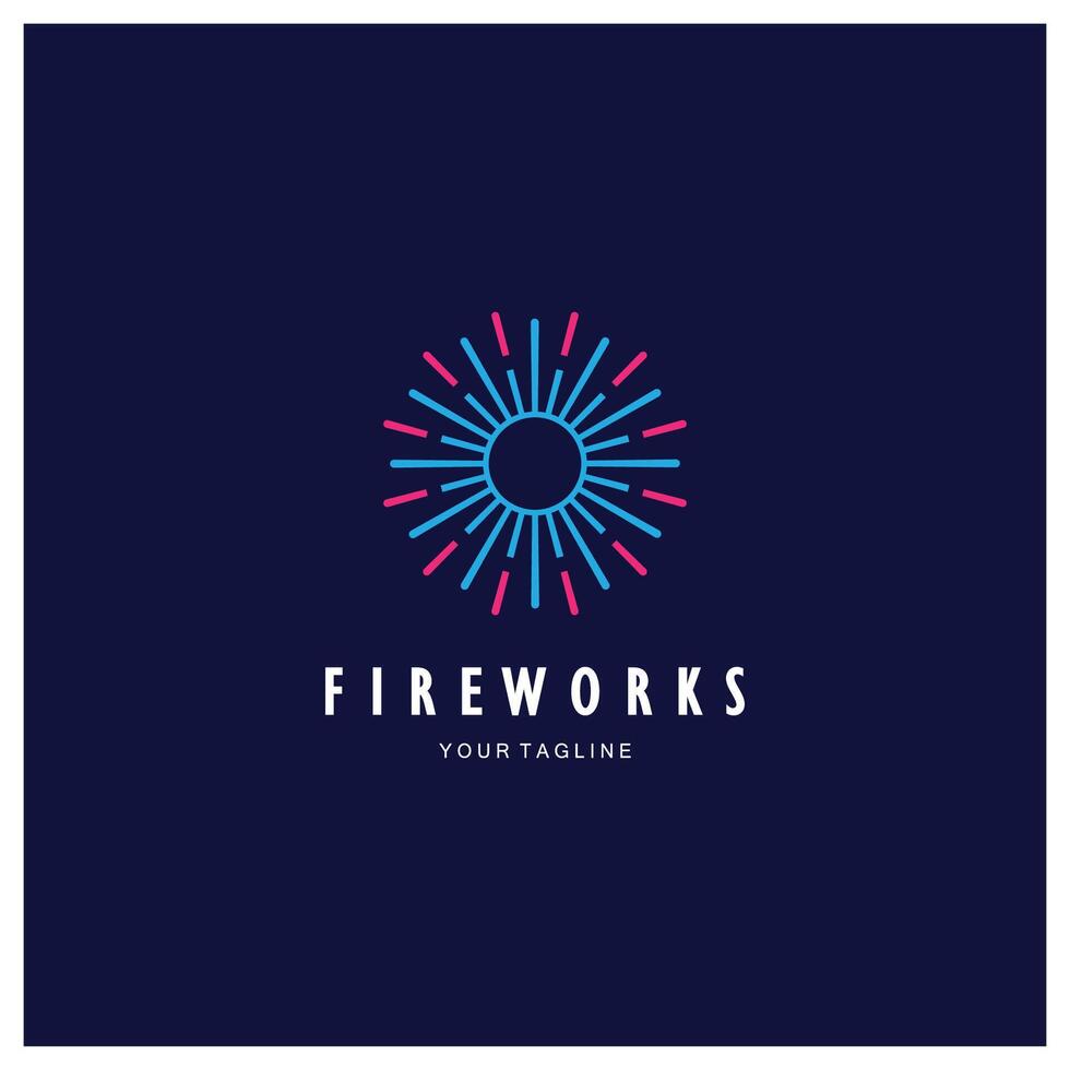 Feuerwerk Logo Design mit kreativ bunt Funken im modern style.logo zum Geschäft, Marke, Feier, Feuerwerk, Böller vektor