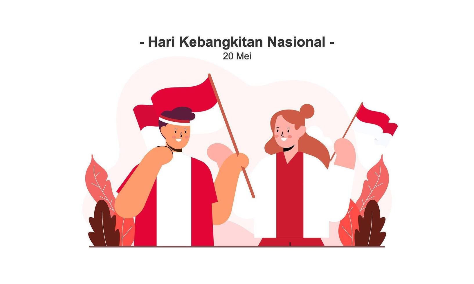 hari kebangkitan nasional 20 maj. översättning Maj 20, nationell uppvaknande dag av indonesien vektor