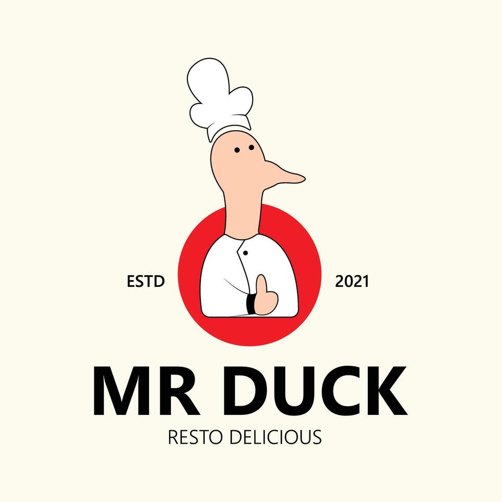 retro einfach Konzept Ente Restaurant Logo Design geeignet zum Geschäft vektor