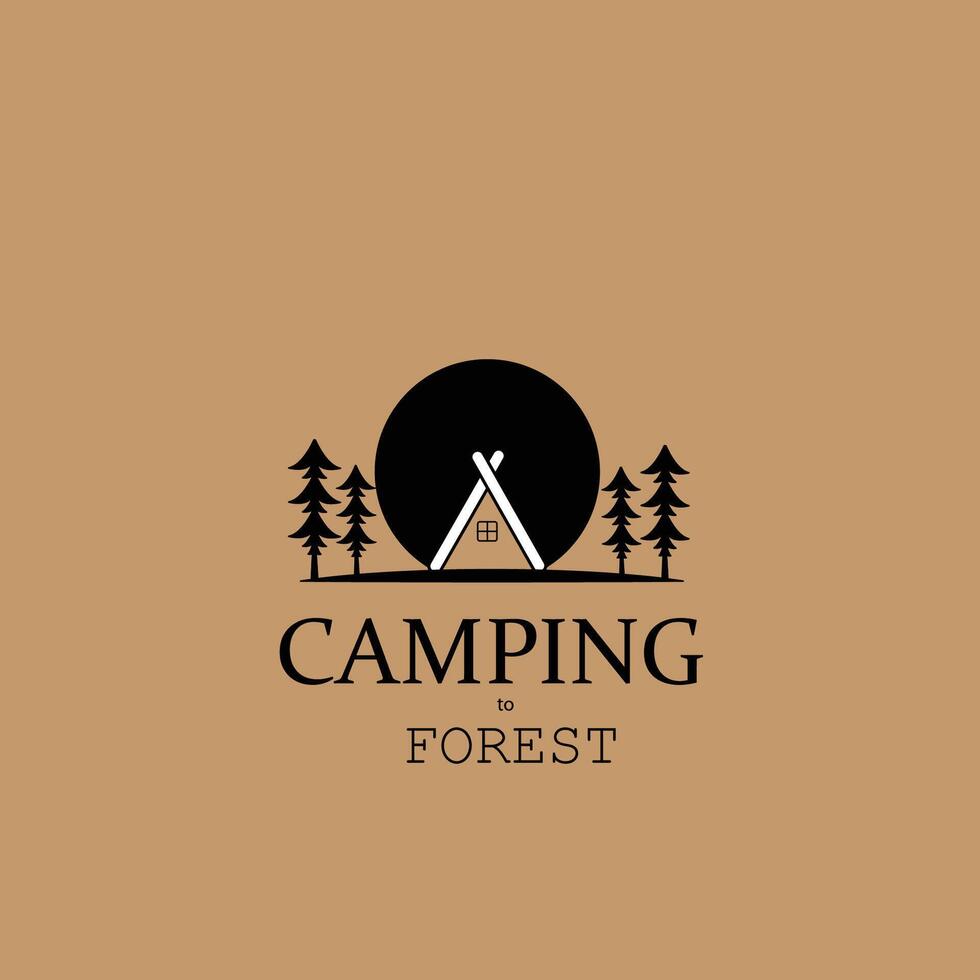 årgång illustration grafisk design utomhus- camping vektor