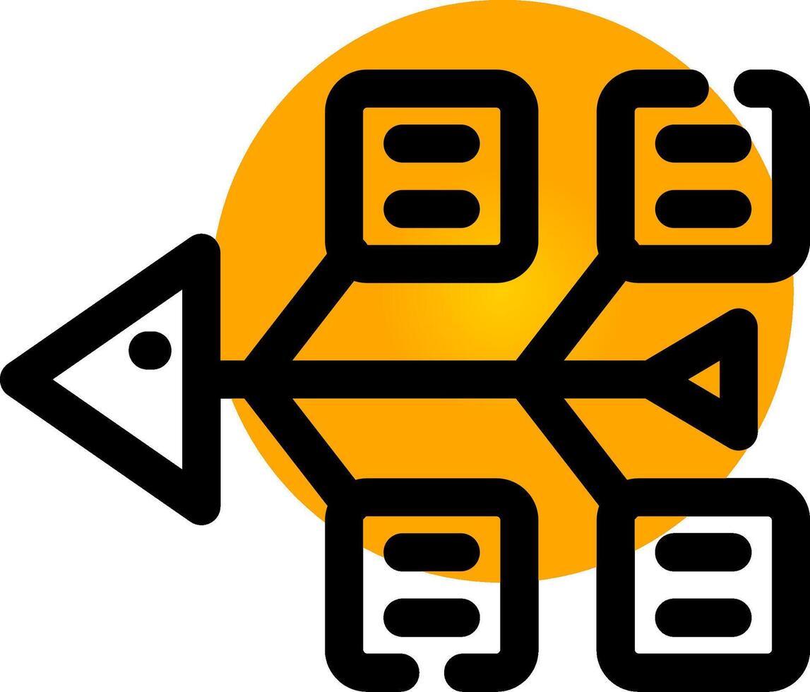 Gräten Diagramm kreativ Symbol Design vektor