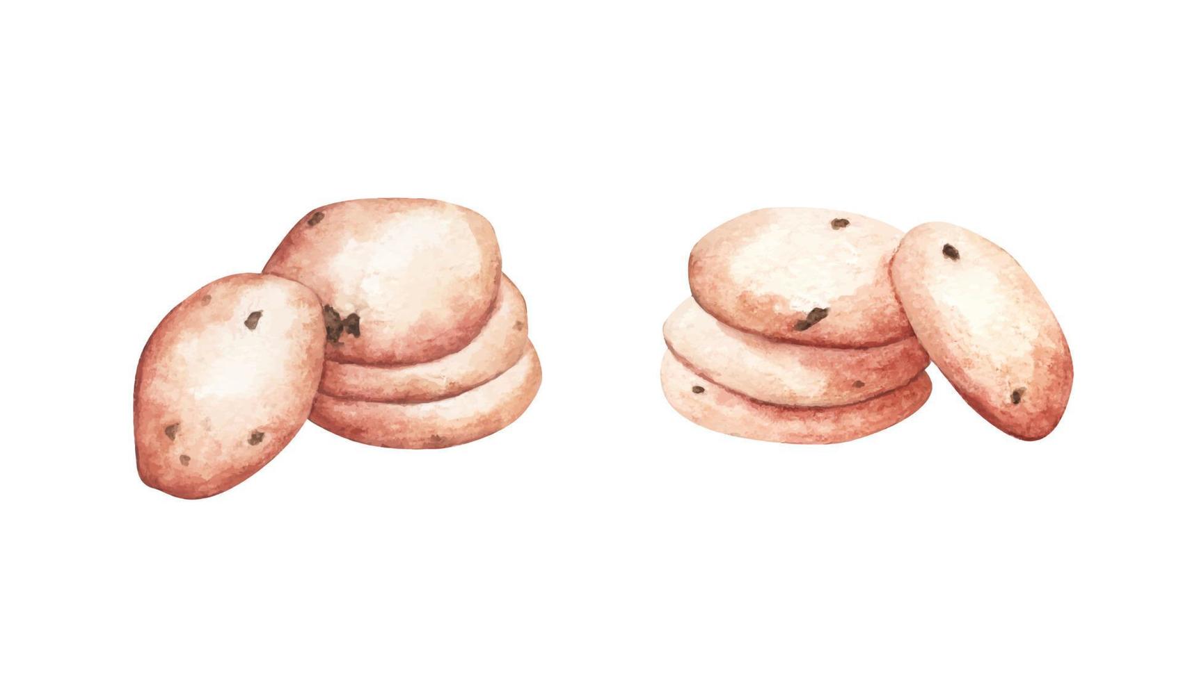 Cookies gesetzt. Aquarellillustration. vektor