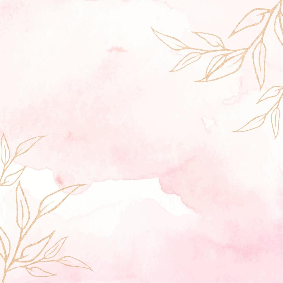 Aquarell Hintergrundtextur weiches Rosa und Gold. vektor