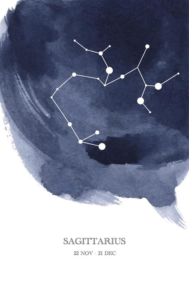 skytten konstellation astrologi akvarell illustration. vektor