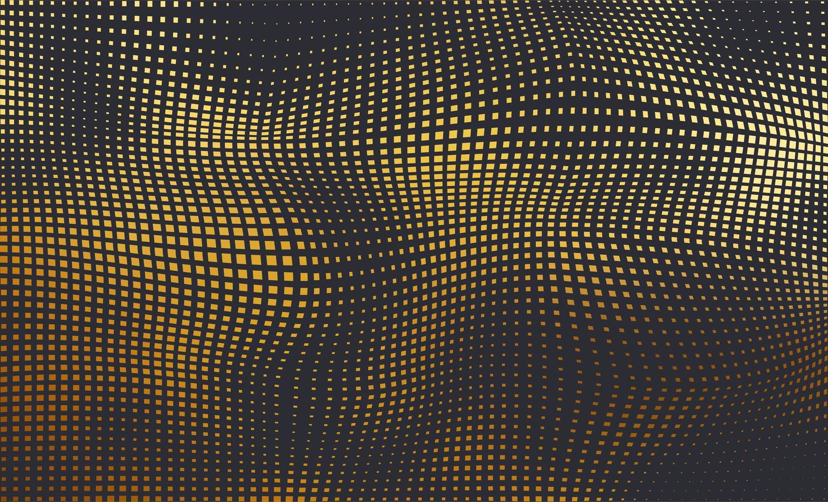 Vektor abstrakte Welle Mosaik Halbton Hintergrund. goldene Fliesenstruktur mit lebendiger, weicher Bewegung.