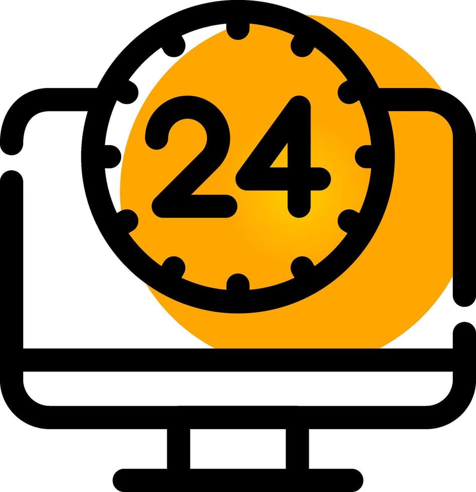 24 7 Überwachung kreativ Symbol Design vektor