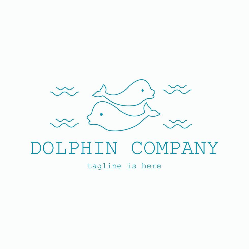 Jahrgang Hipster Delfin Logo Design. Delfin Kunst Symbol vektor