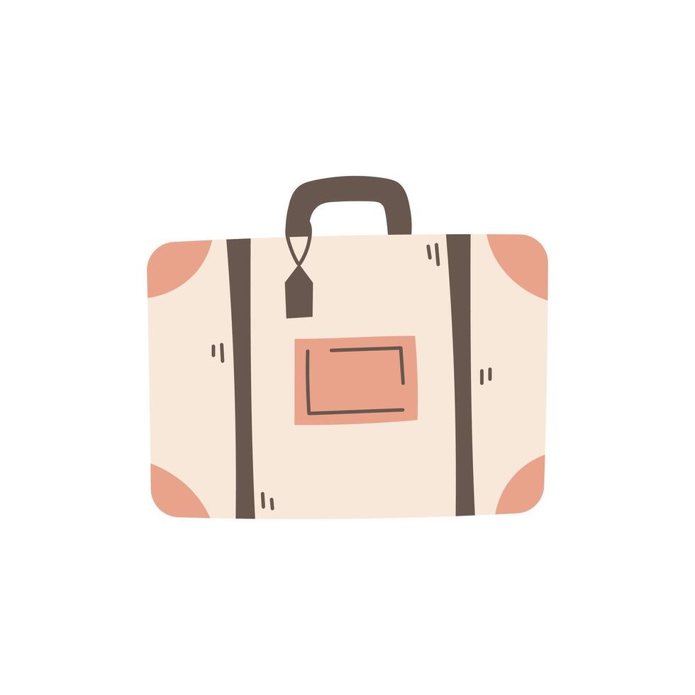 resväska med märka hand dragen vektor illustration i klotter stil