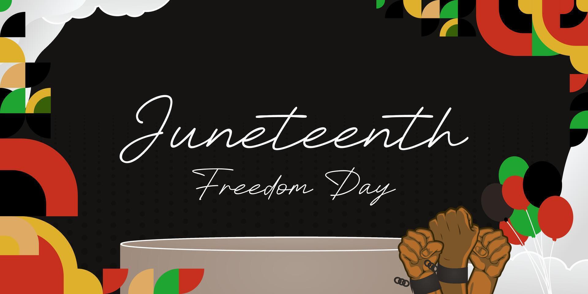 19. Juni Freiheit Tag Banner. afrikanisch amerikanisch Freiheit Tag zu zelebrieren. abstrakt Hintergrund mit geometrisch Design zum 19. Juni Freiheit Tag vektor