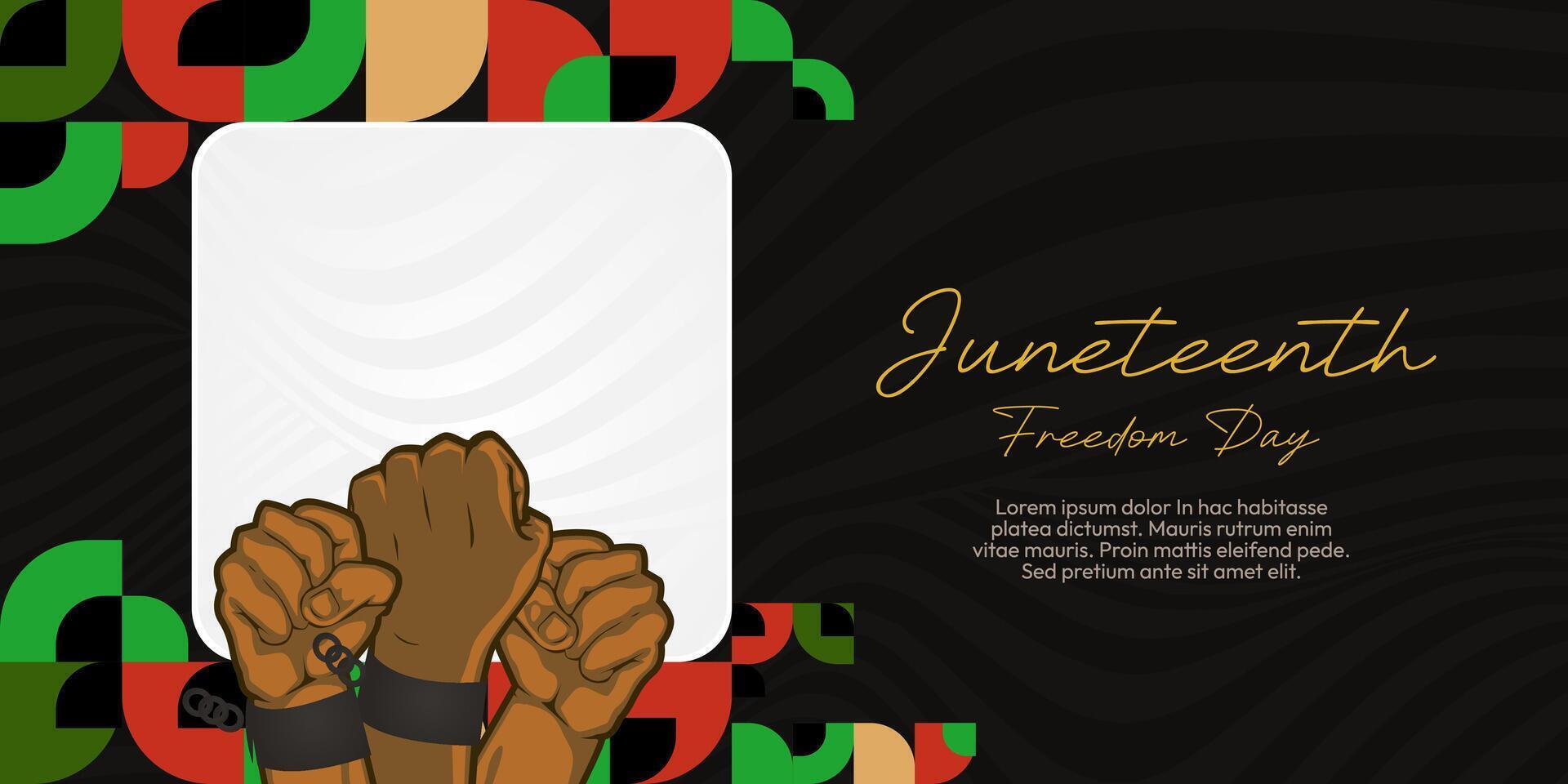 19. Juni Freiheit Tag Banner. afrikanisch amerikanisch Freiheit Tag zu zelebrieren. abstrakt Hintergrund mit geometrisch Design zum 19. Juni Freiheit Tag vektor