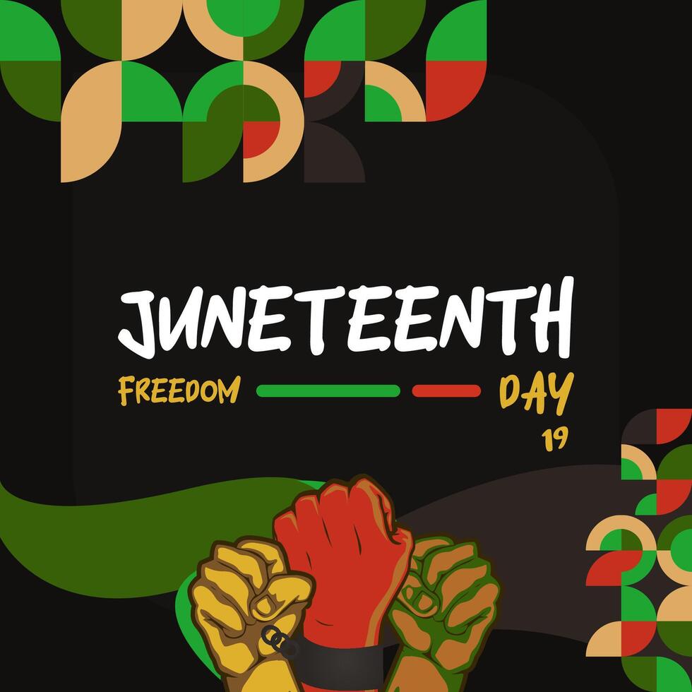 19. Juni Freiheit Tag Banner. afrikanisch amerikanisch Freiheit Tag zu zelebrieren. abstrakt Hintergrund mit geometrisch Design zum 19. Juni Freiheit Tag vektor