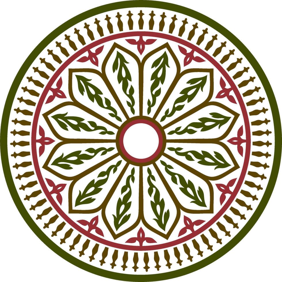 Vektor runden farbig Arabisch National Ornament. endlos Gemüse Muster von östlichen Völker von Asien, Afrika, Persien, Iran, Irak.