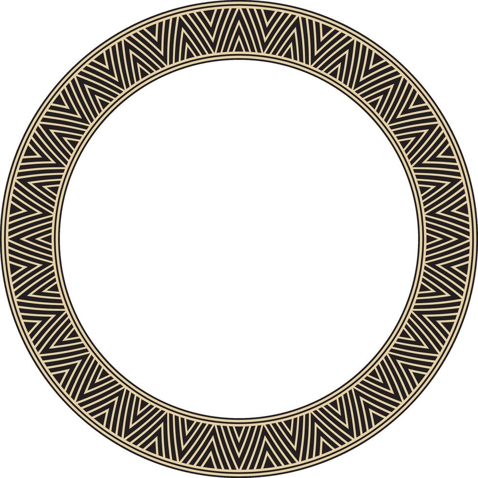 Vektor Gold und schwarz runden jakut Ornament. endlos Kreis, Grenze, Rahmen von das Nord Völker von das weit Ost.