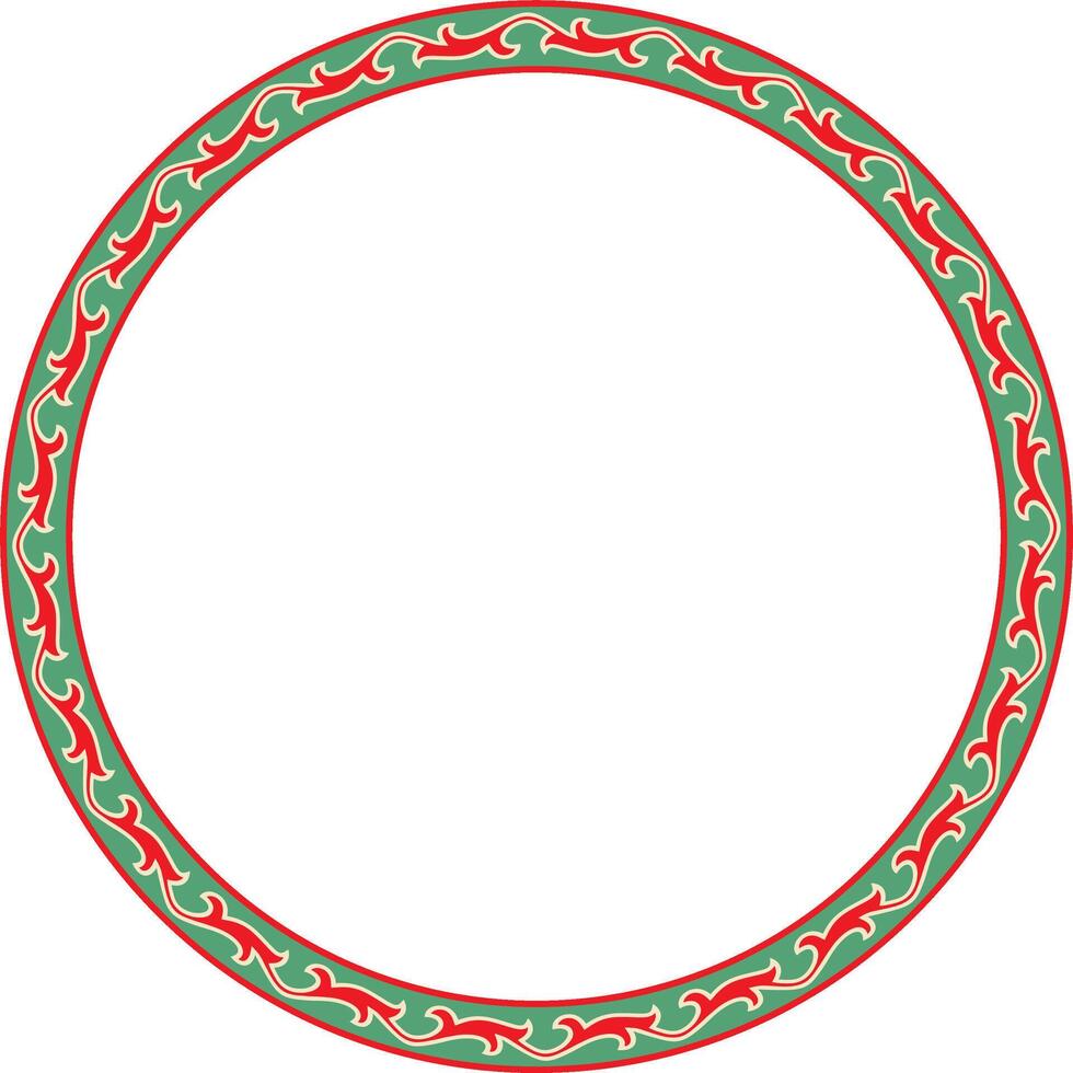 Vektor farbig runden kazakh National Ornament. ethnisch Muster von das Völker von das großartig Steppe, Mongolen, Kirgisen, Kalmücken, .burjaten. Kreis, Rahmen Rand