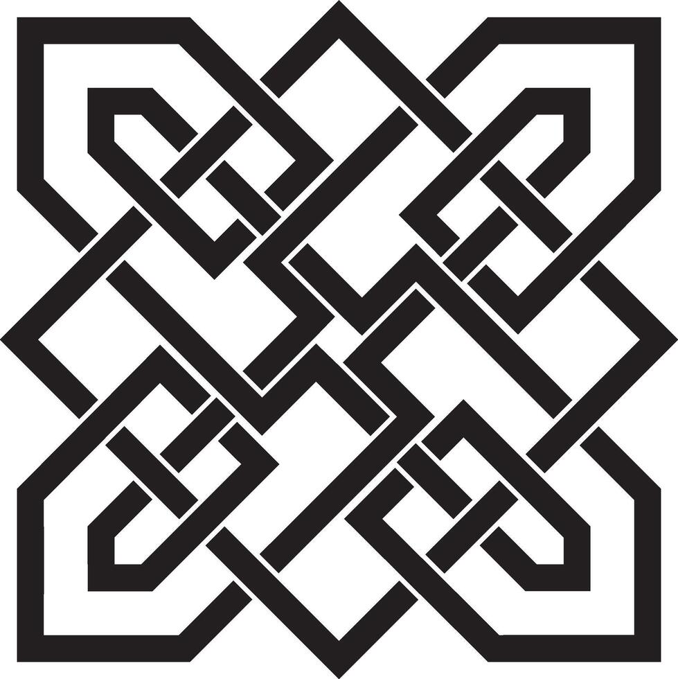 Vektor schwarz einfarbig keltisch Knoten. Ornament von uralt europäisch Völker. das Zeichen und Symbol von das irisch, schottisch, Briten, Franken.
