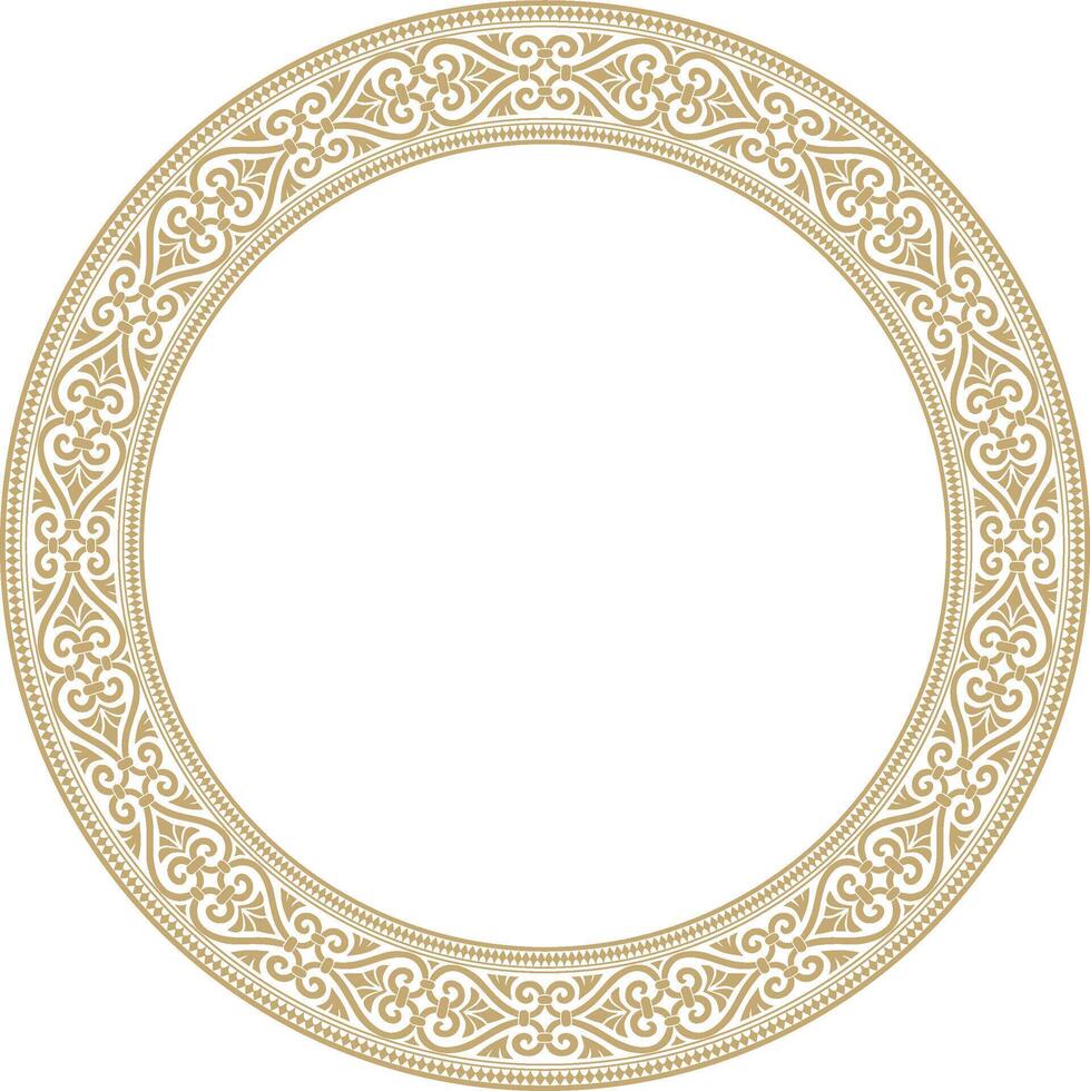 Vektor Gold runden Ornament Ring von uralt Griechenland. klassisch Muster Rahmen Rand römisch Reich
