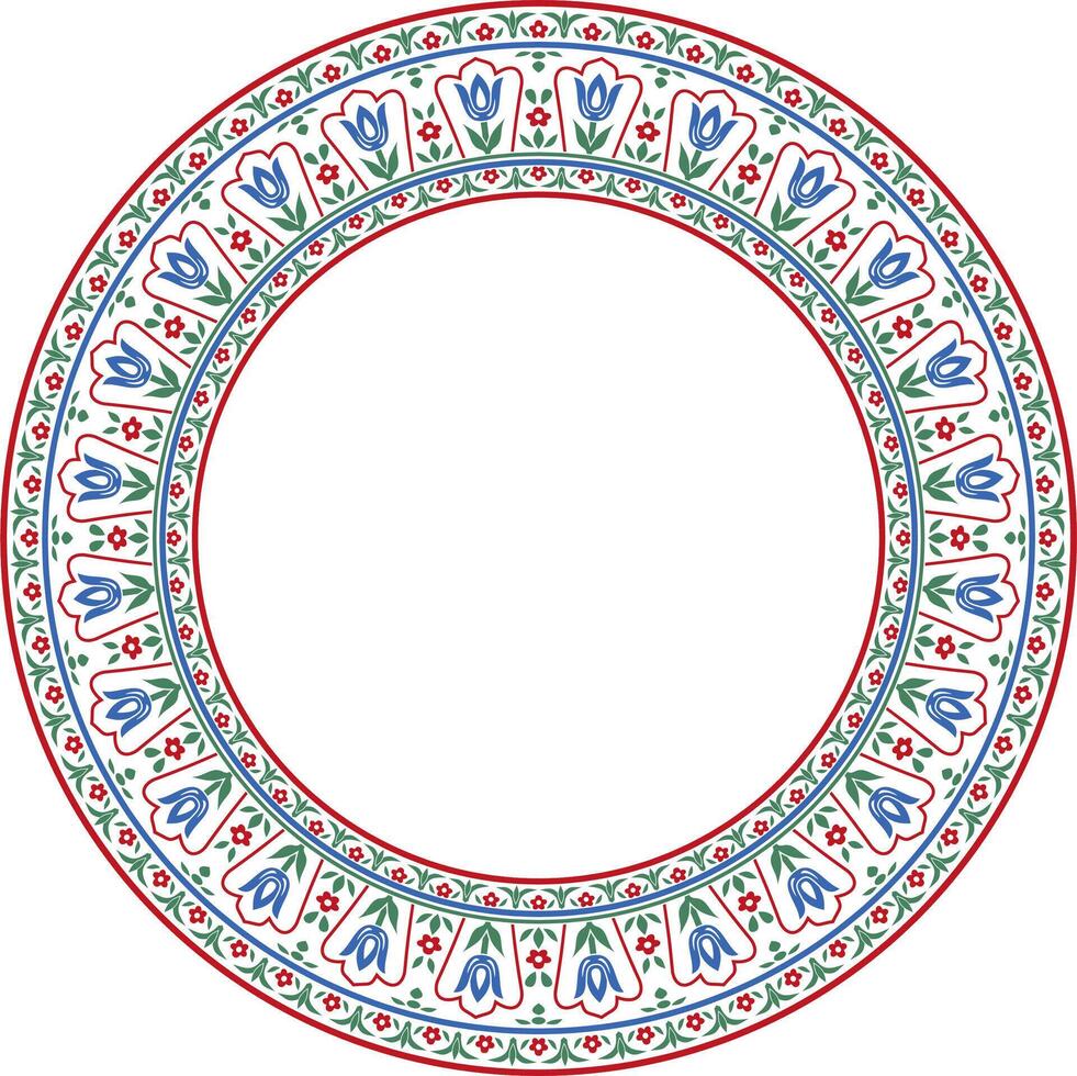 Vektor farbig runden Türkisch Ornament. endlos Ottomane National Grenze, rahmen, Ring