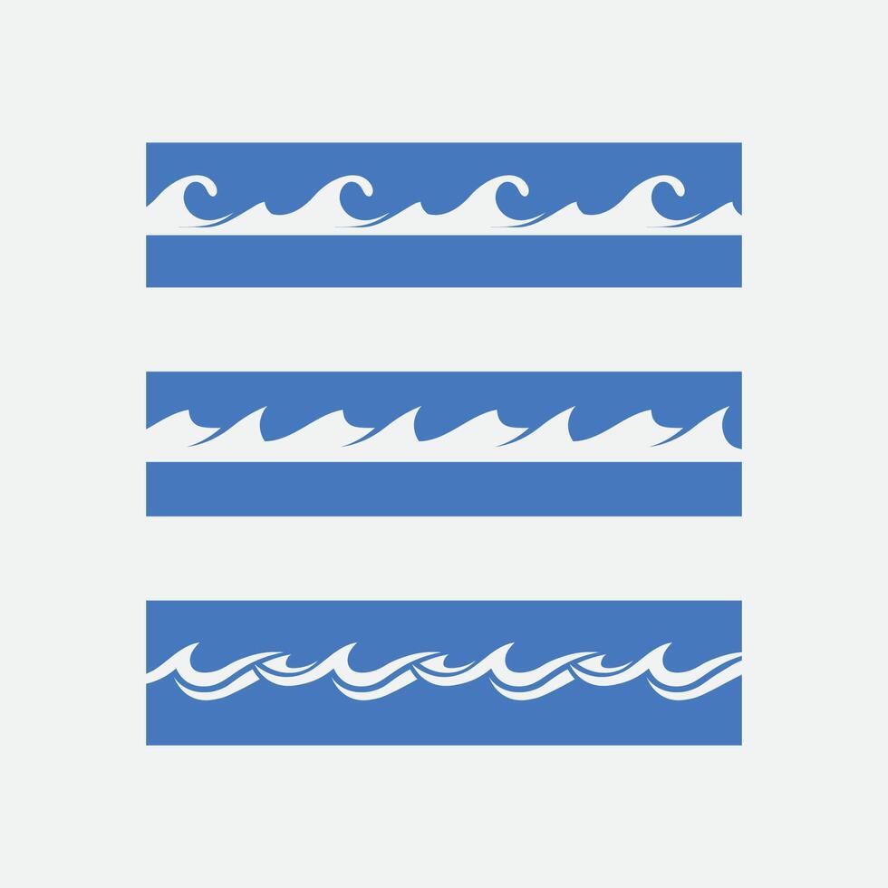 Vinka och vatten isolerat runda form logotyp blå Färg logotyp strömmande vatten bild. hav, hav, flod yta vektor