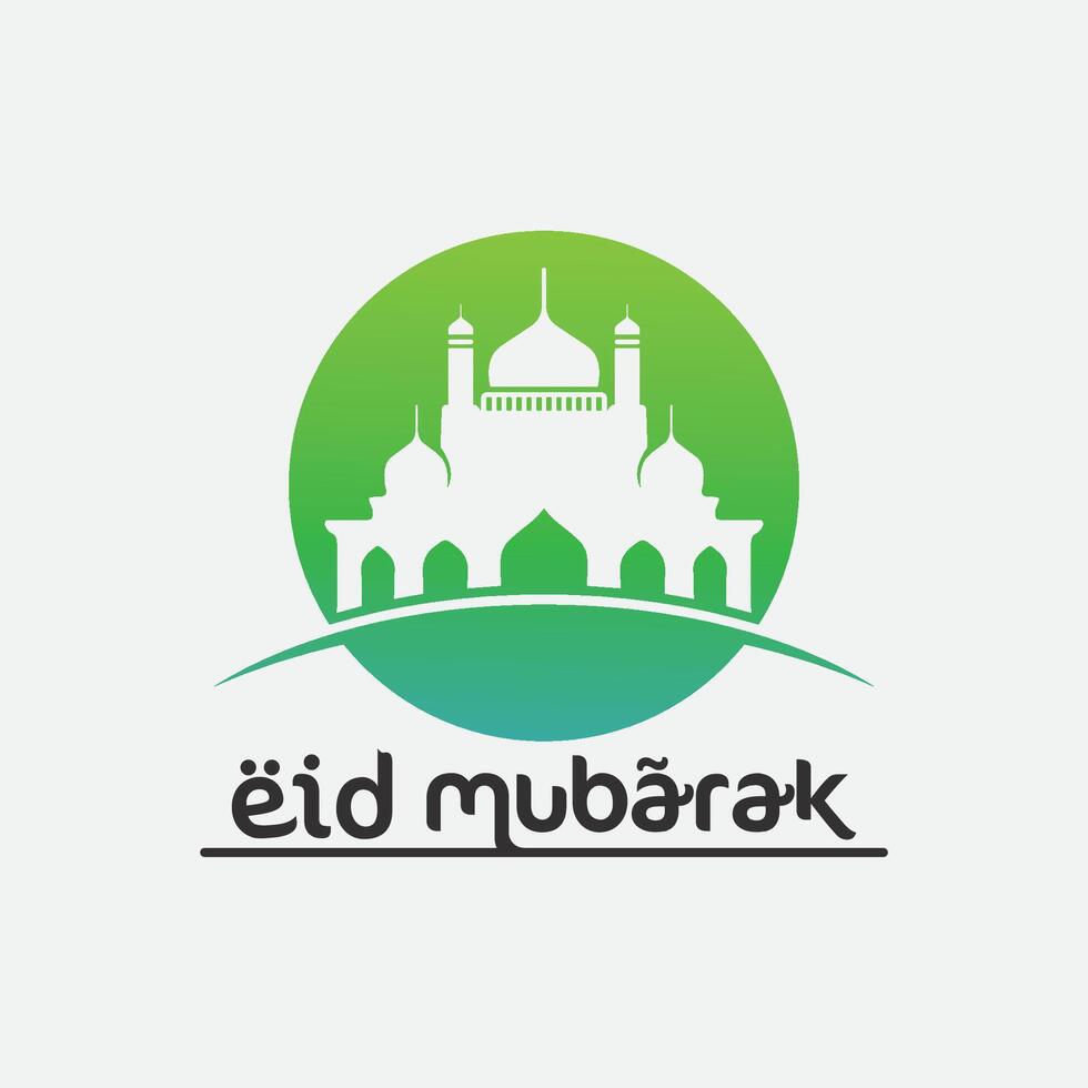 eid mubarak ikon logotyp islamic och ramdhan religion illustration logotyp design vektor moské