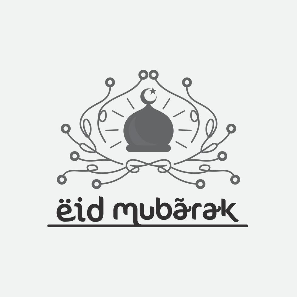 eid Mubarak Symbol Logo islamisch und Ramdhan Religion Illustration Logo Design Vektor Moschee