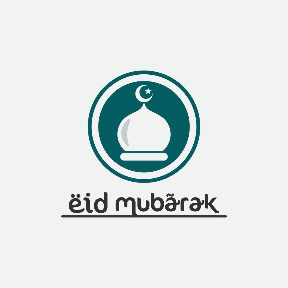 eid Mubarak Symbol Logo islamisch und Ramdhan Religion Illustration Logo Design Vektor Moschee