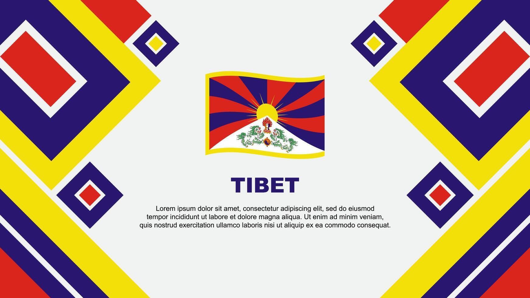 tibet flagga abstrakt bakgrund design mall. tibet oberoende dag baner tapet vektor illustration. tibet tecknad serie