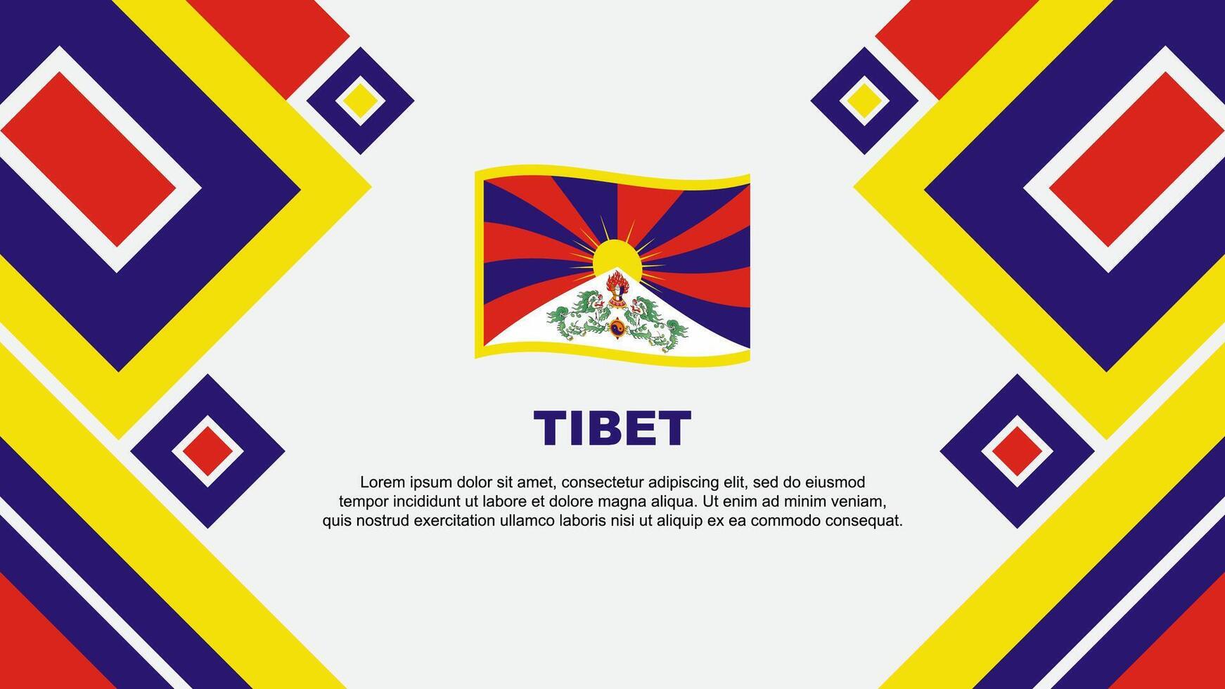 Tibet Flagge abstrakt Hintergrund Design Vorlage. Tibet Unabhängigkeit Tag Banner Hintergrund Vektor Illustration. Tibet Karikatur