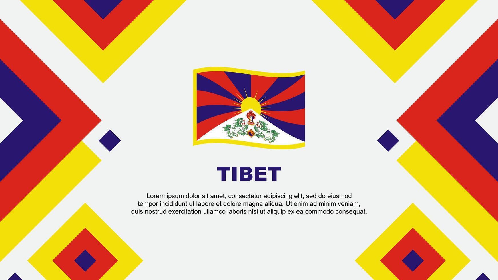 Tibet Flagge abstrakt Hintergrund Design Vorlage. Tibet Unabhängigkeit Tag Banner Hintergrund Vektor Illustration. Tibet Vorlage
