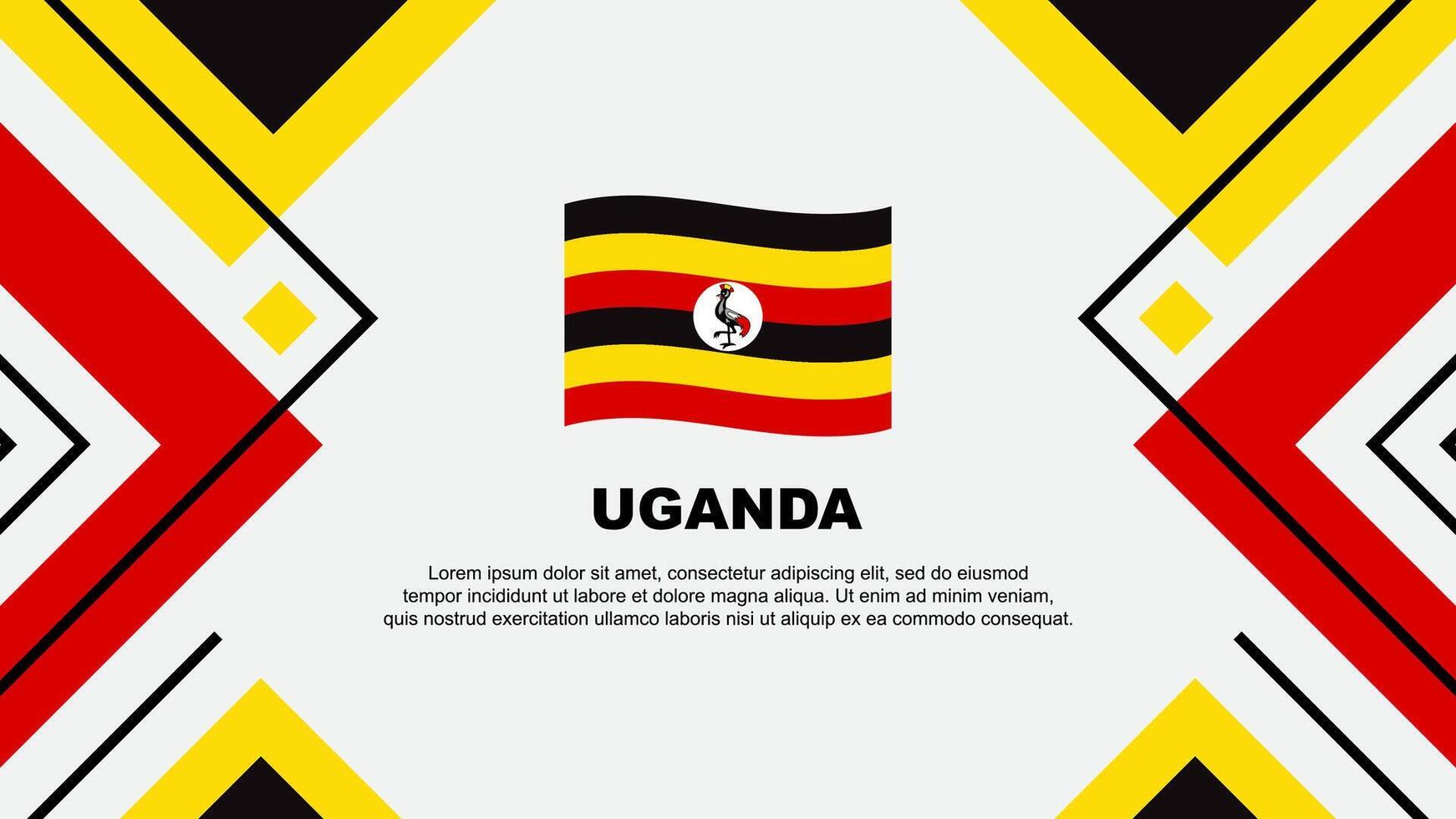 Uganda Flagge abstrakt Hintergrund Design Vorlage. Uganda Unabhängigkeit Tag Banner Hintergrund Vektor Illustration. Uganda Illustration