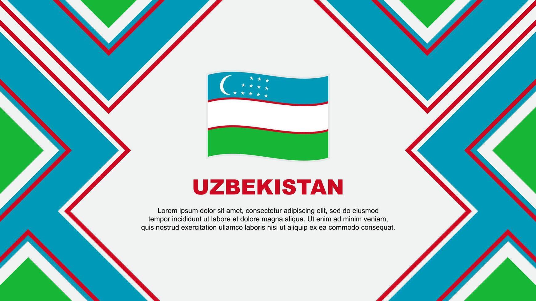 Usbekistan Flagge abstrakt Hintergrund Design Vorlage. Usbekistan Unabhängigkeit Tag Banner Hintergrund Vektor Illustration. Usbekistan Vektor