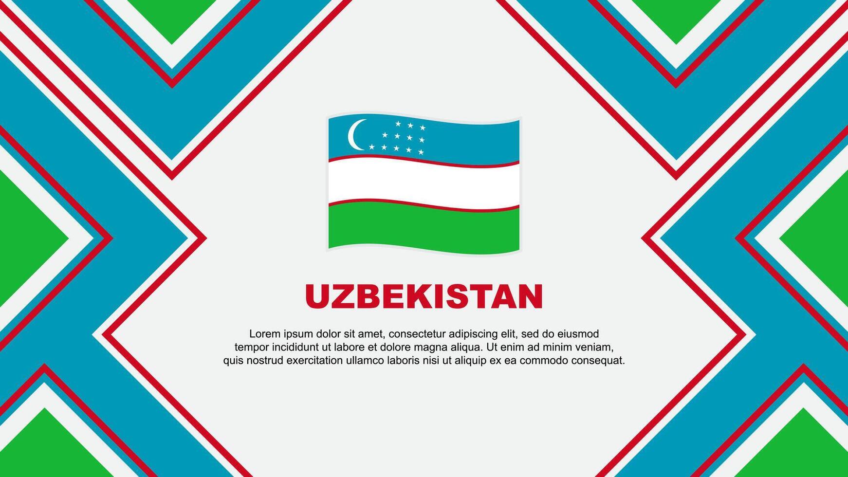 uzbekistan flagga abstrakt bakgrund design mall. uzbekistan oberoende dag baner tapet vektor illustration. uzbekistan vektor