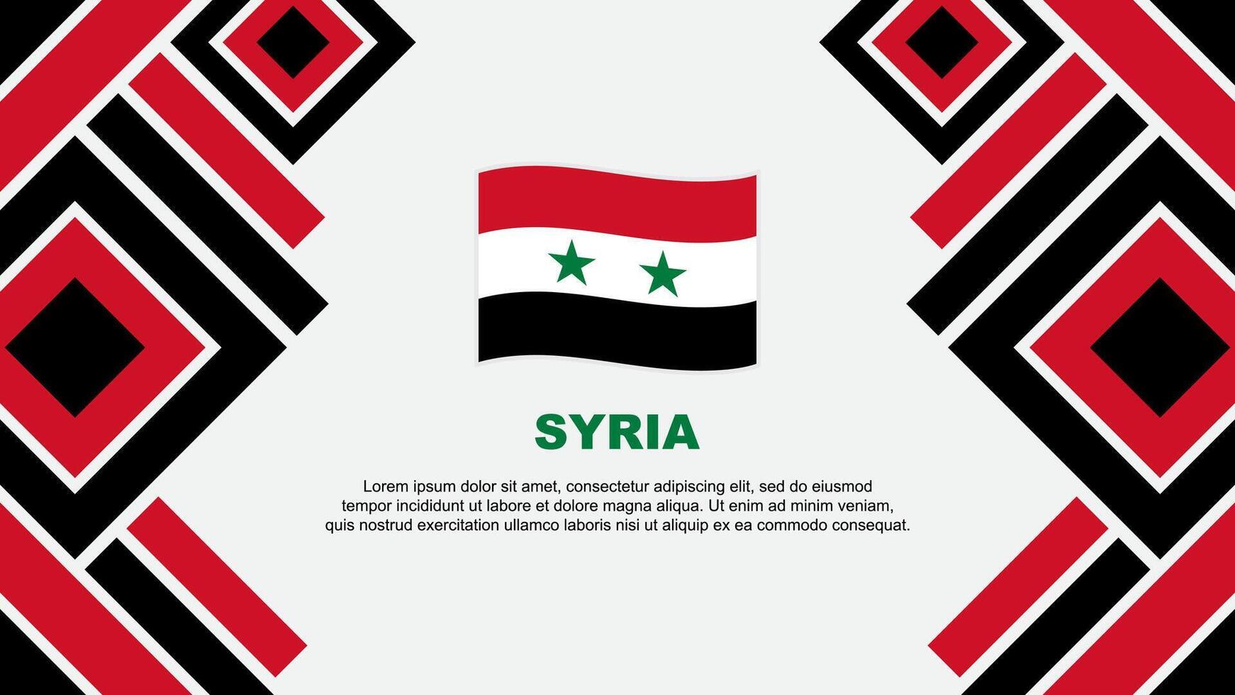 Syrien Flagge abstrakt Hintergrund Design Vorlage. Syrien Unabhängigkeit Tag Banner Hintergrund Vektor Illustration. Syrien
