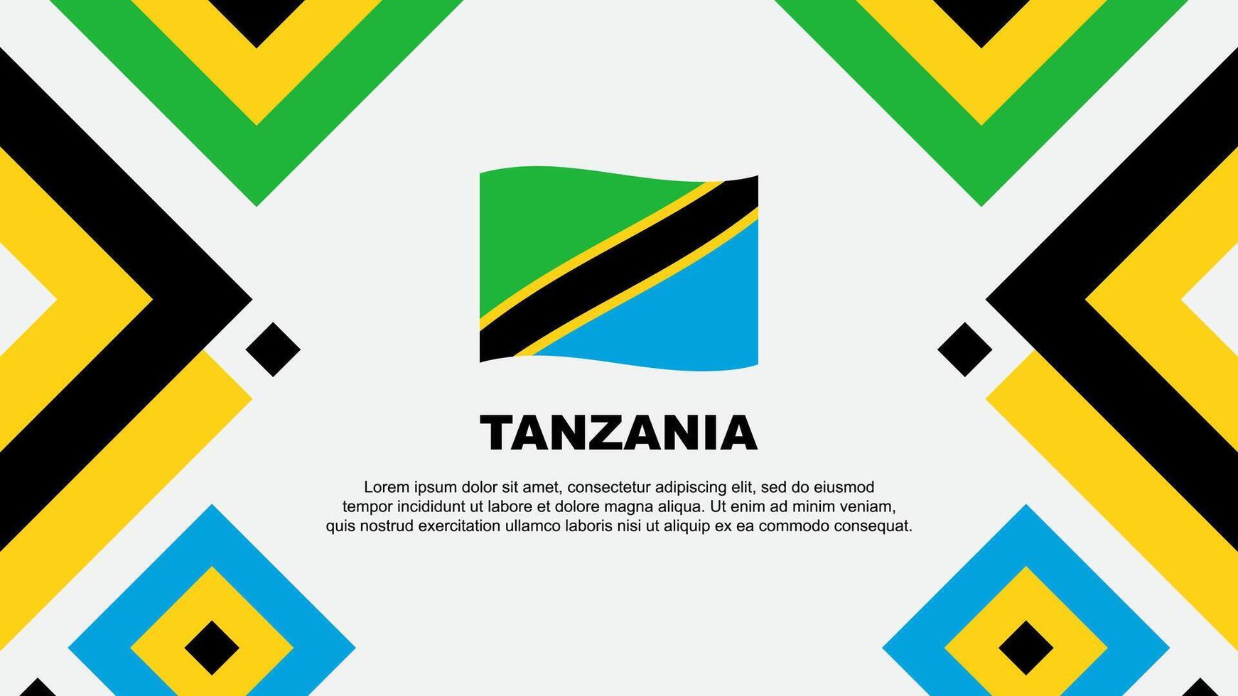 tanzania flagga abstrakt bakgrund design mall. tanzania oberoende dag baner tapet vektor illustration. tanzania mall