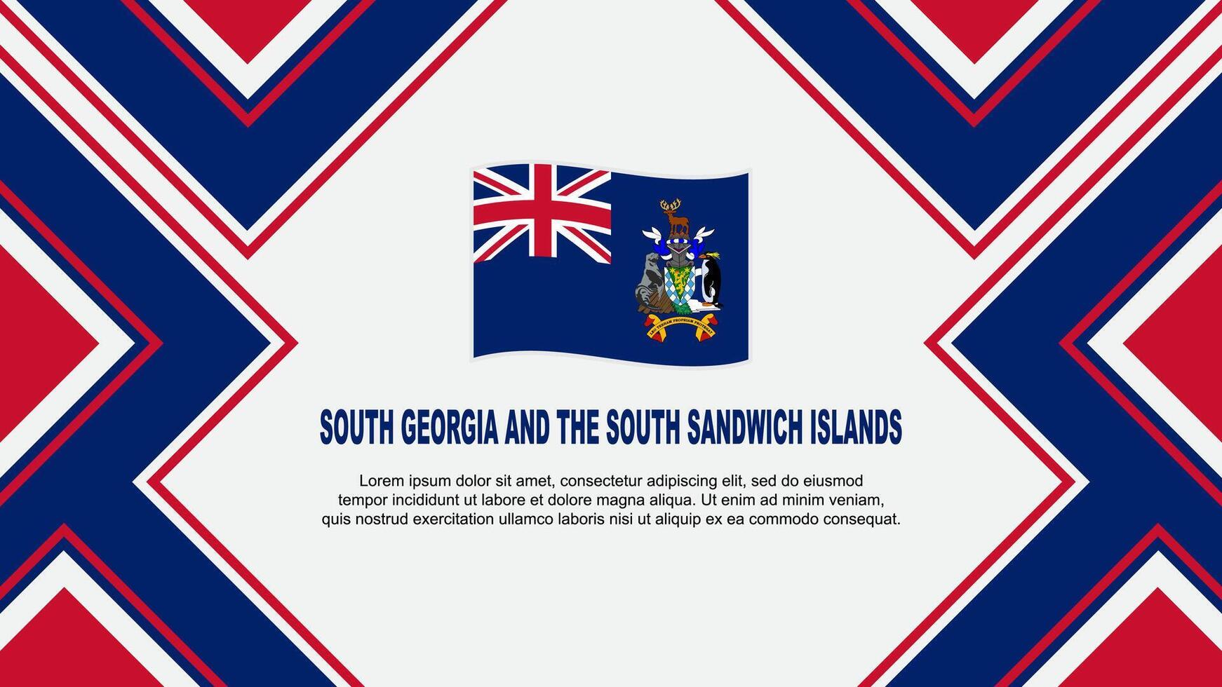 Süd Georgia und das Süd Sandwich Inseln Flagge abstrakt Hintergrund Design Vorlage. Unabhängigkeit Tag Banner Hintergrund Vektor Illustration. Vektor