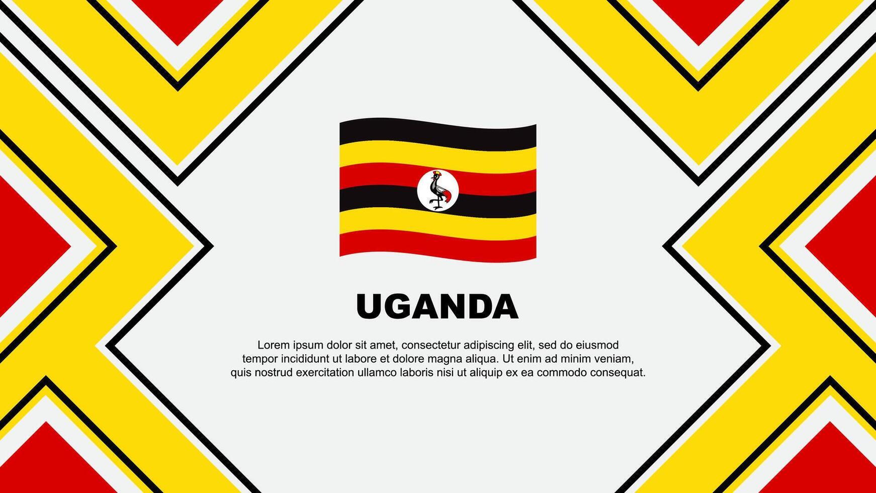 uganda flagga abstrakt bakgrund design mall. uganda oberoende dag baner tapet vektor illustration. uganda vektor