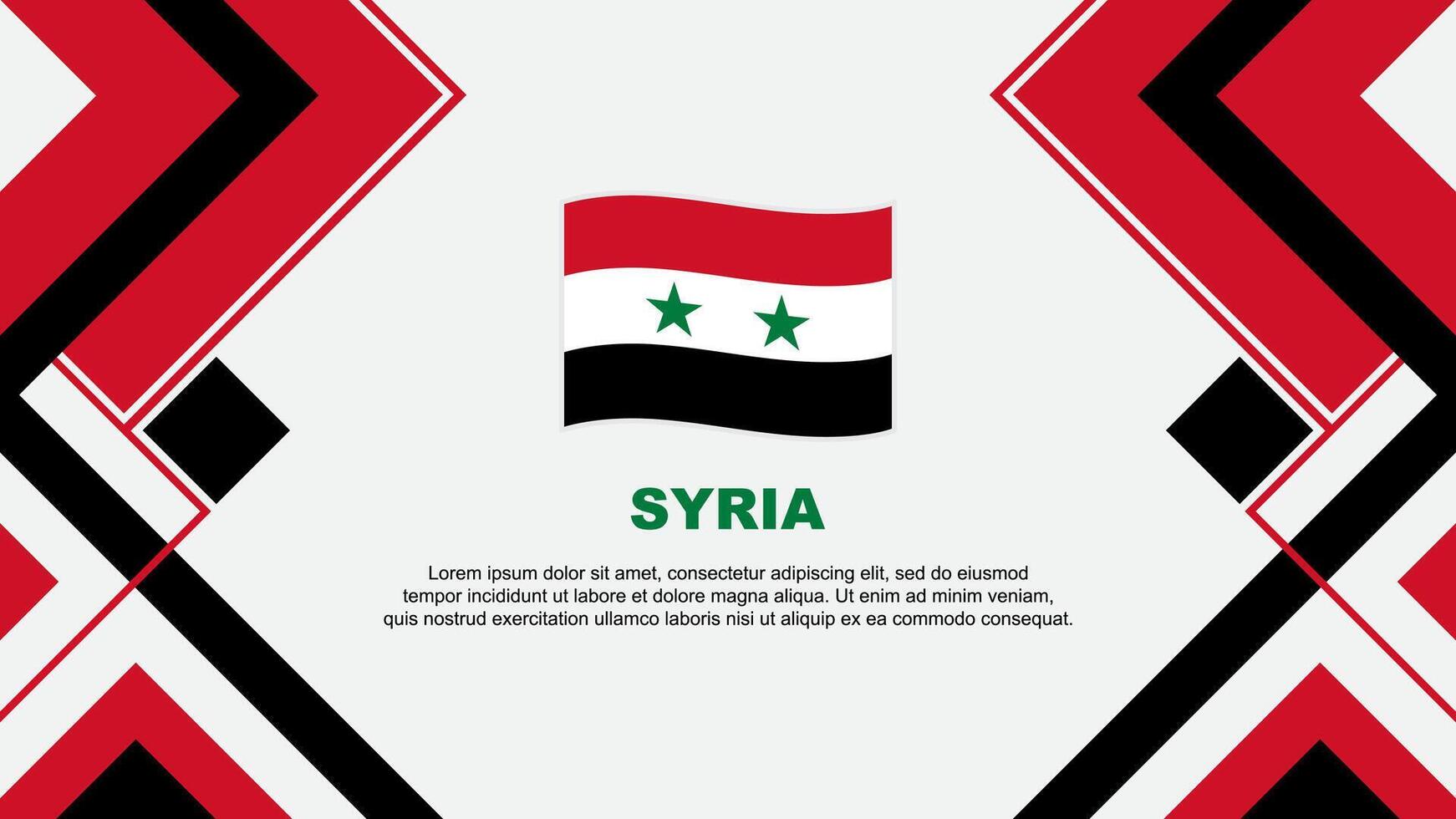 Syrien Flagge abstrakt Hintergrund Design Vorlage. Syrien Unabhängigkeit Tag Banner Hintergrund Vektor Illustration. Syrien Banner