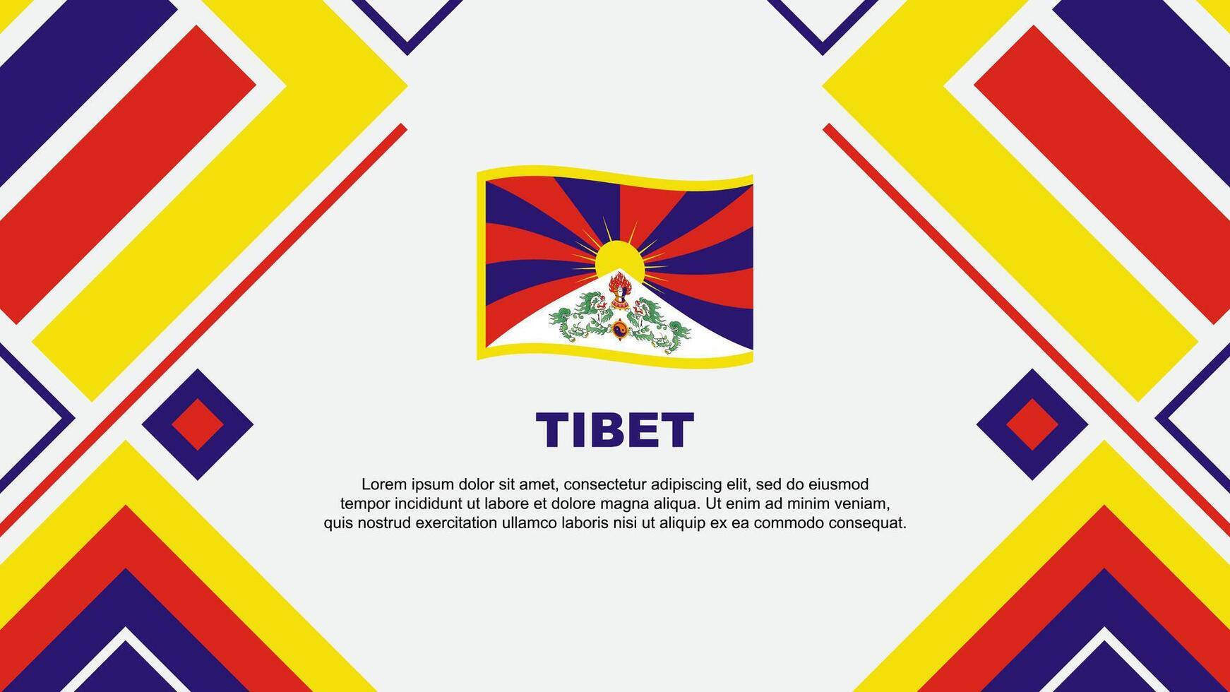 Tibet Flagge abstrakt Hintergrund Design Vorlage. Tibet Unabhängigkeit Tag Banner Hintergrund Vektor Illustration. Tibet Flagge