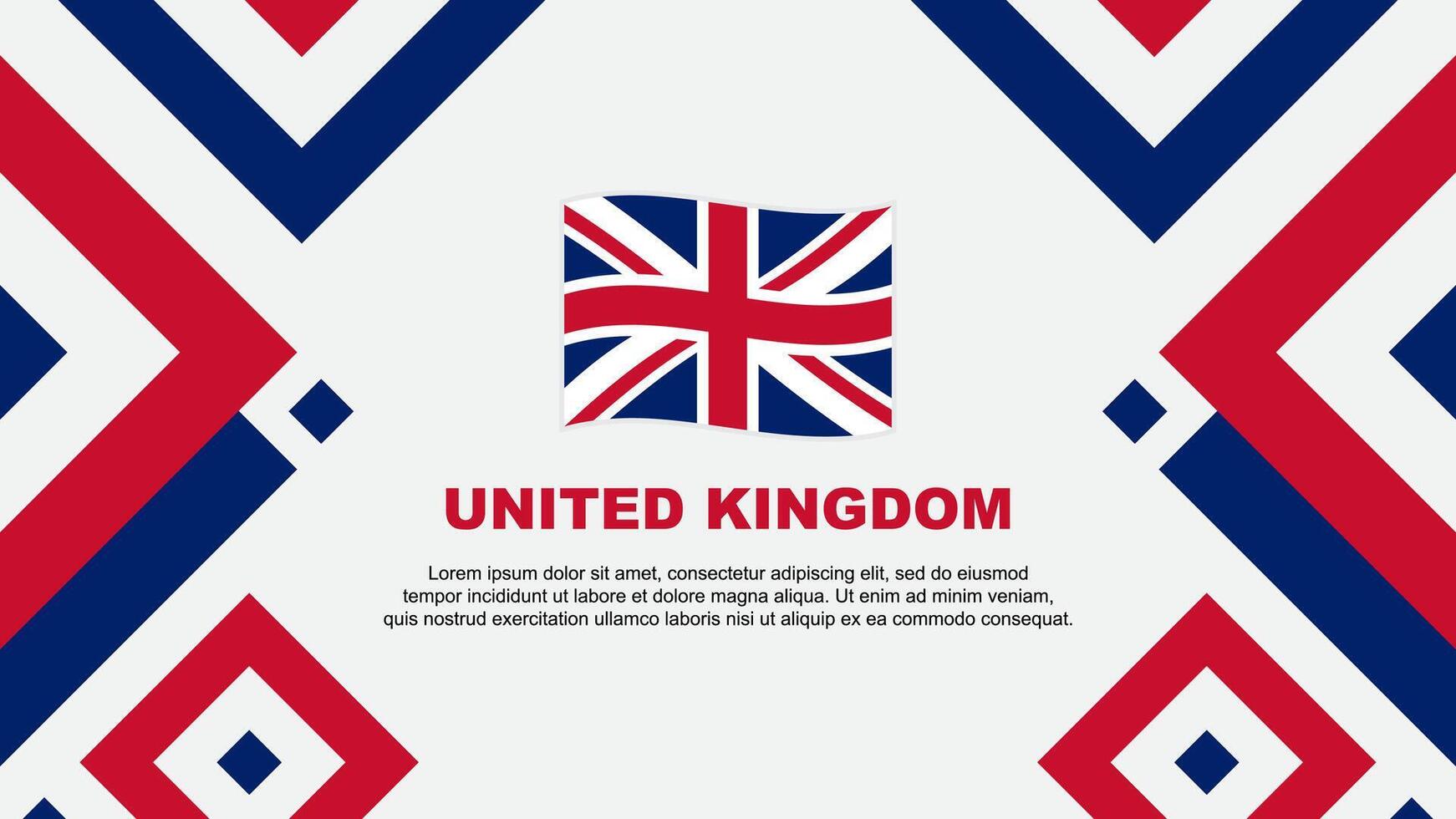 vereinigt Königreich Flagge abstrakt Hintergrund Design Vorlage. vereinigt Königreich Unabhängigkeit Tag Banner Hintergrund Vektor Illustration. vereinigt Königreich Vorlage