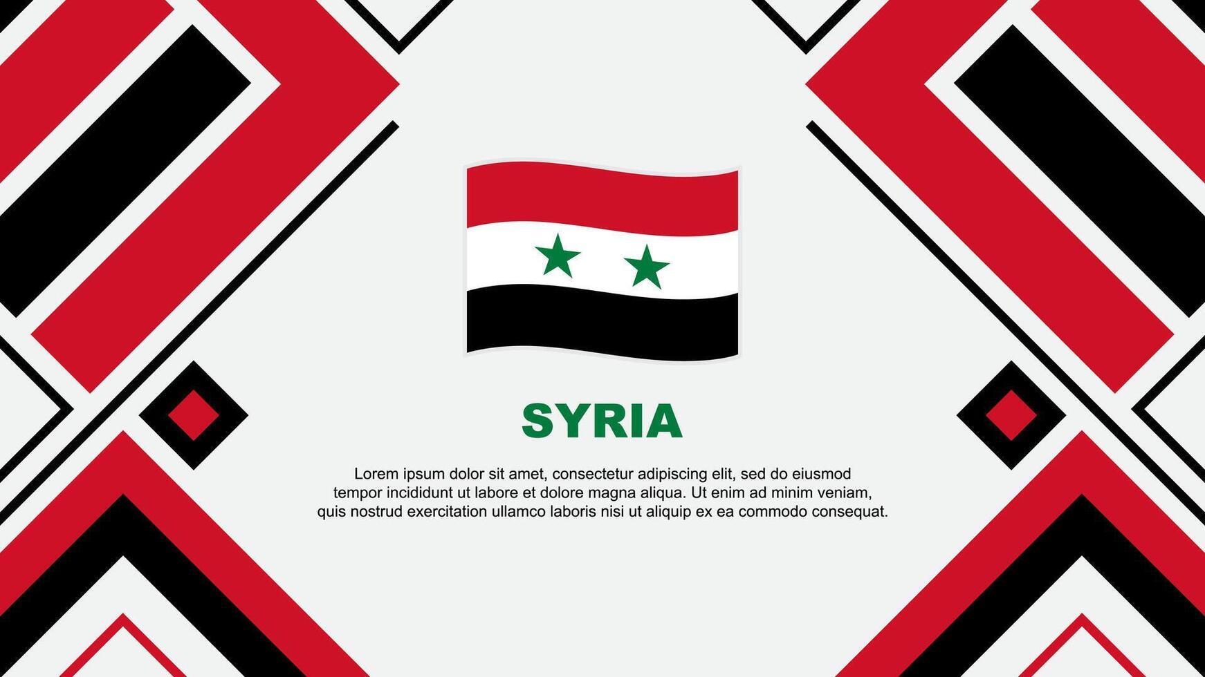 Syrien Flagge abstrakt Hintergrund Design Vorlage. Syrien Unabhängigkeit Tag Banner Hintergrund Vektor Illustration. Syrien Flagge