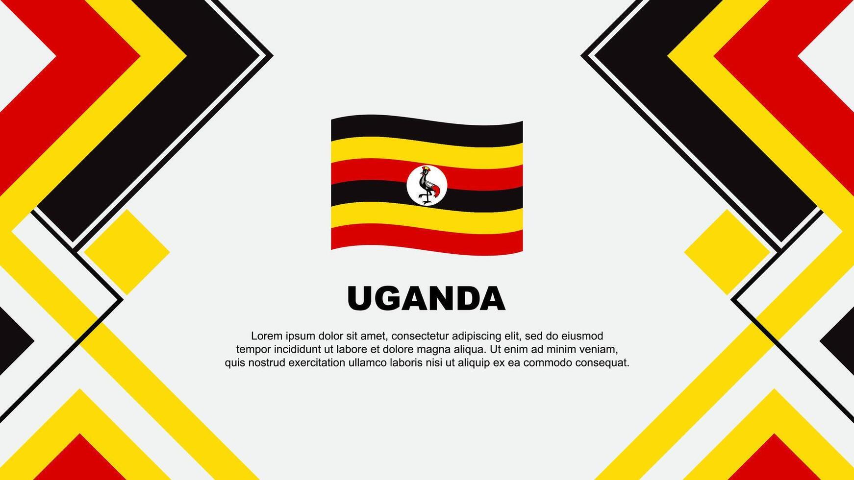 Uganda Flagge abstrakt Hintergrund Design Vorlage. Uganda Unabhängigkeit Tag Banner Hintergrund Vektor Illustration. Uganda Banner