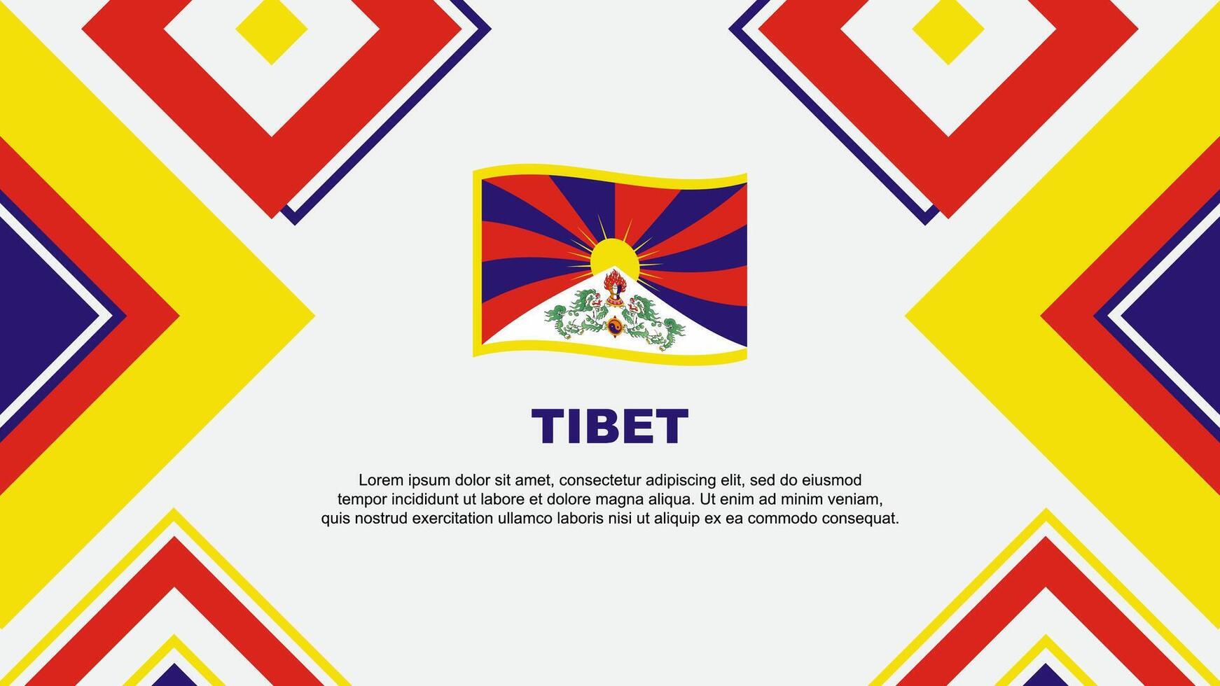 Tibet Flagge abstrakt Hintergrund Design Vorlage. Tibet Unabhängigkeit Tag Banner Hintergrund Vektor Illustration. Tibet Unabhängigkeit Tag