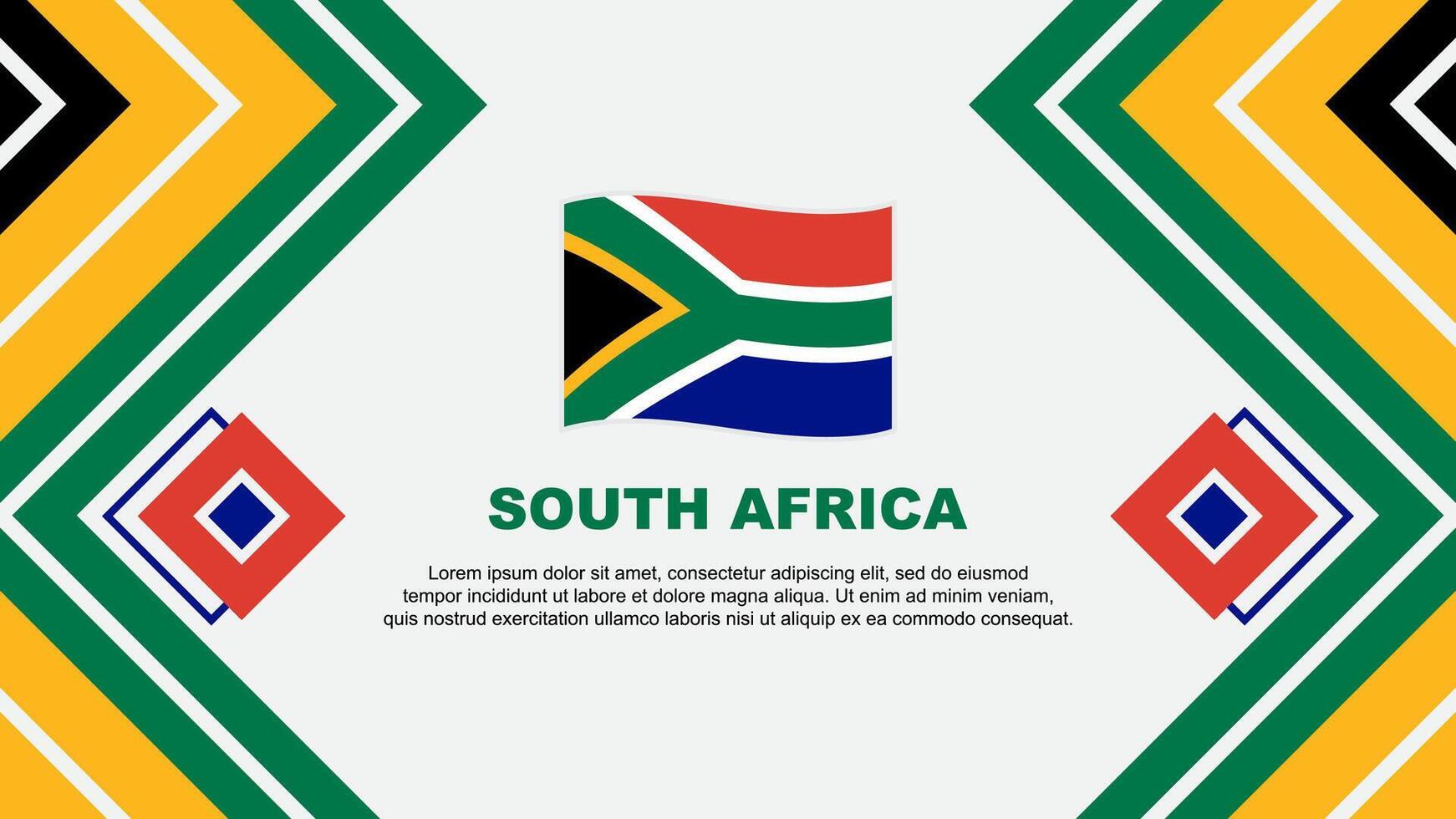 Süd Afrika Flagge abstrakt Hintergrund Design Vorlage. Süd Afrika Unabhängigkeit Tag Banner Hintergrund Vektor Illustration. Süd Afrika Design