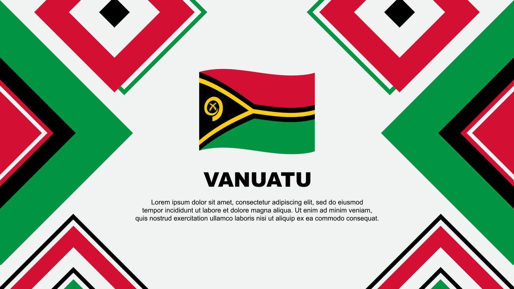Vanuatu Flagge abstrakt Hintergrund Design Vorlage. Vanuatu Unabhängigkeit Tag Banner Hintergrund Vektor Illustration. Vanuatu Unabhängigkeit Tag