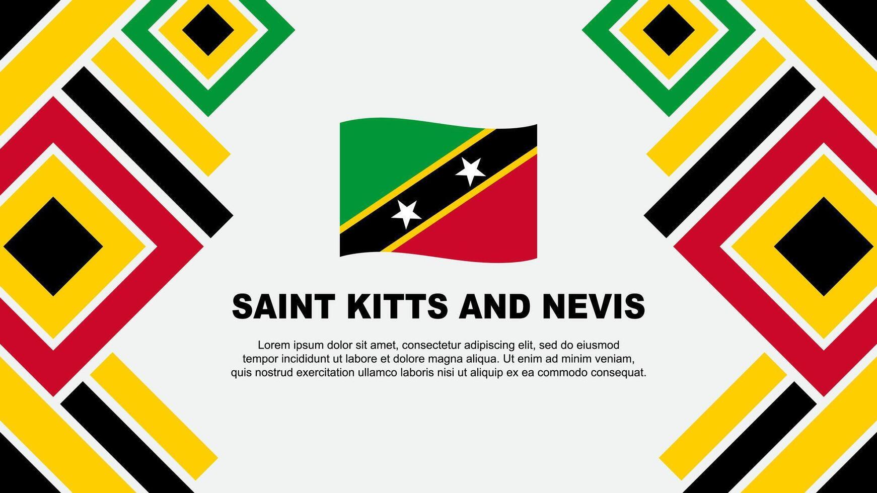 helgon kitts och nevis flagga abstrakt bakgrund design mall. helgon kitts och nevis oberoende dag baner tapet vektor illustration