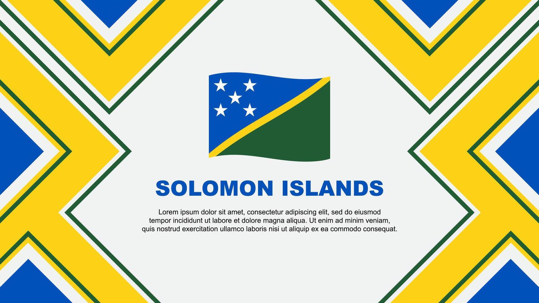 Solomon Inseln Flagge abstrakt Hintergrund Design Vorlage. Solomon Inseln Unabhängigkeit Tag Banner Hintergrund Vektor Illustration. Solomon Inseln Vektor