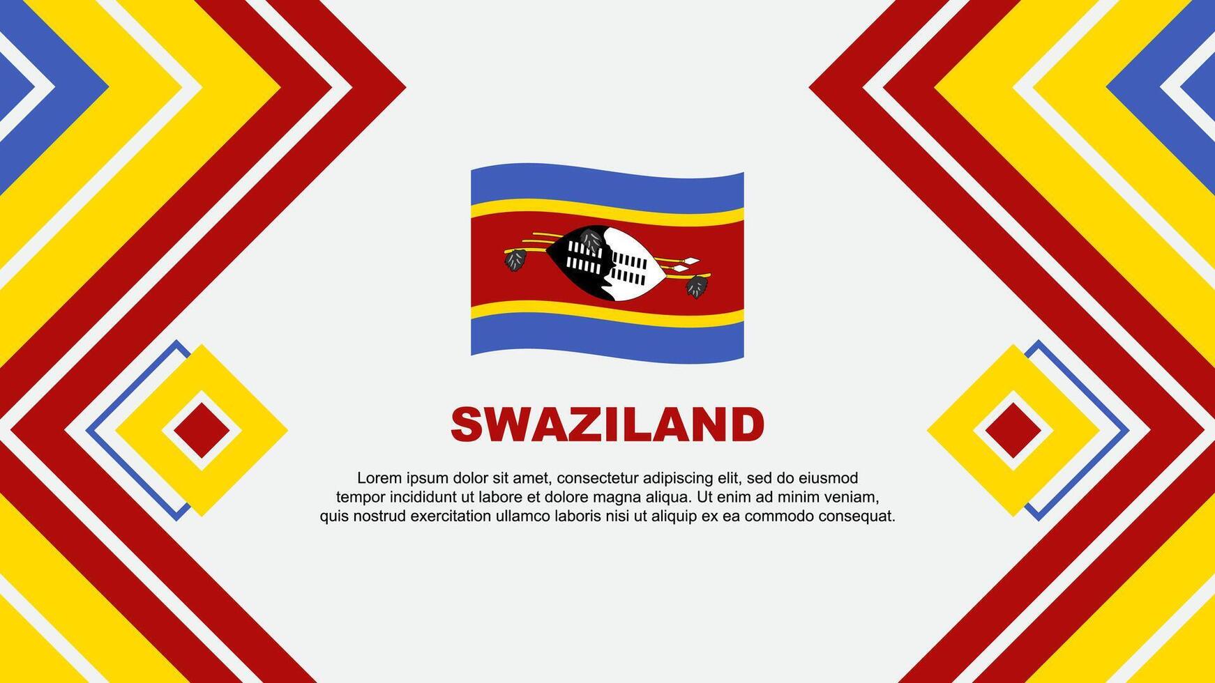 Swasiland Flagge abstrakt Hintergrund Design Vorlage. Swasiland Unabhängigkeit Tag Banner Hintergrund Vektor Illustration. Swasiland Design