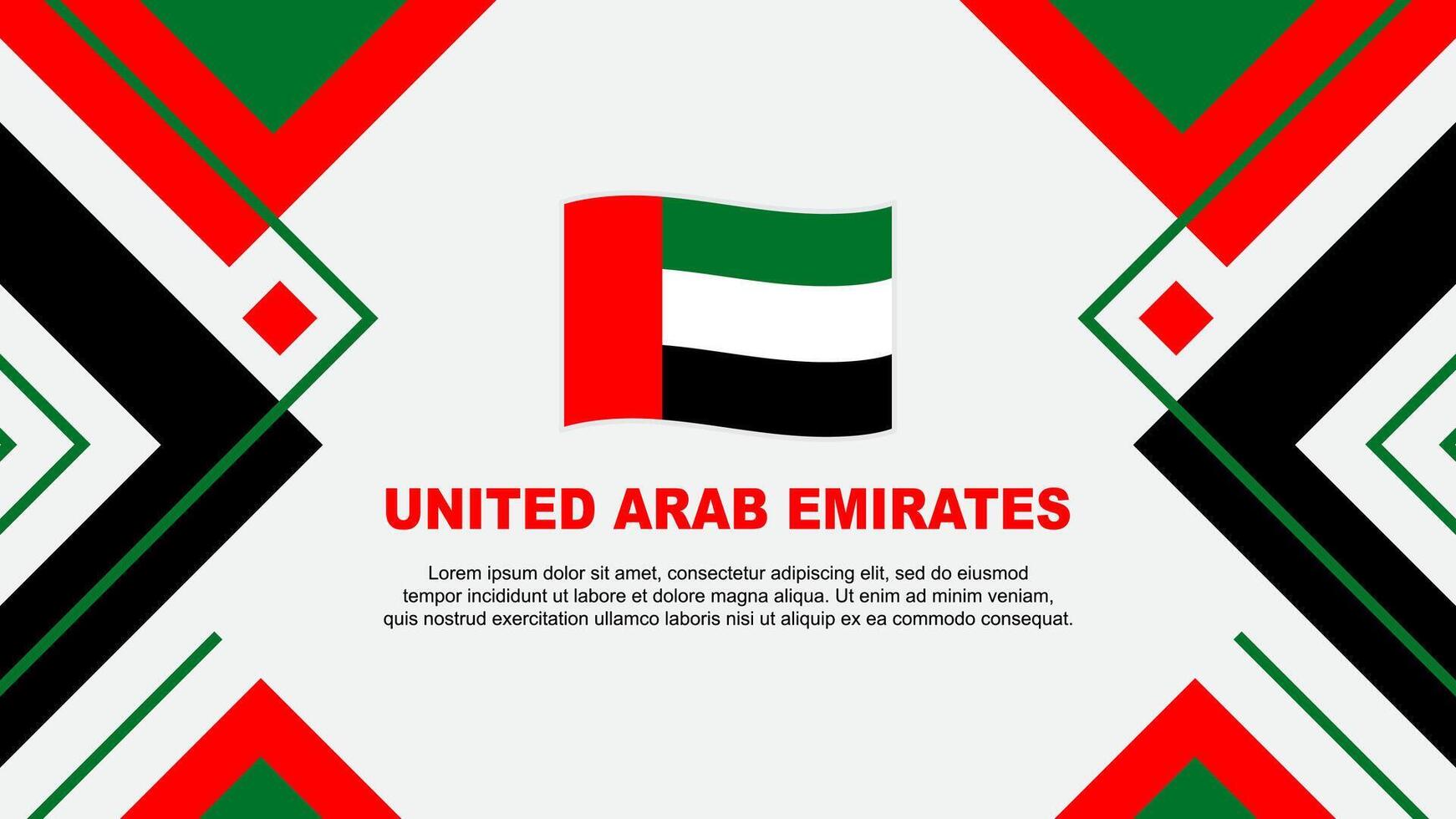 vereinigt arabisch Emirate Flagge abstrakt Hintergrund Design Vorlage. vereinigt arabisch Emirate Unabhängigkeit Tag Banner Hintergrund Vektor Illustration. Illustration