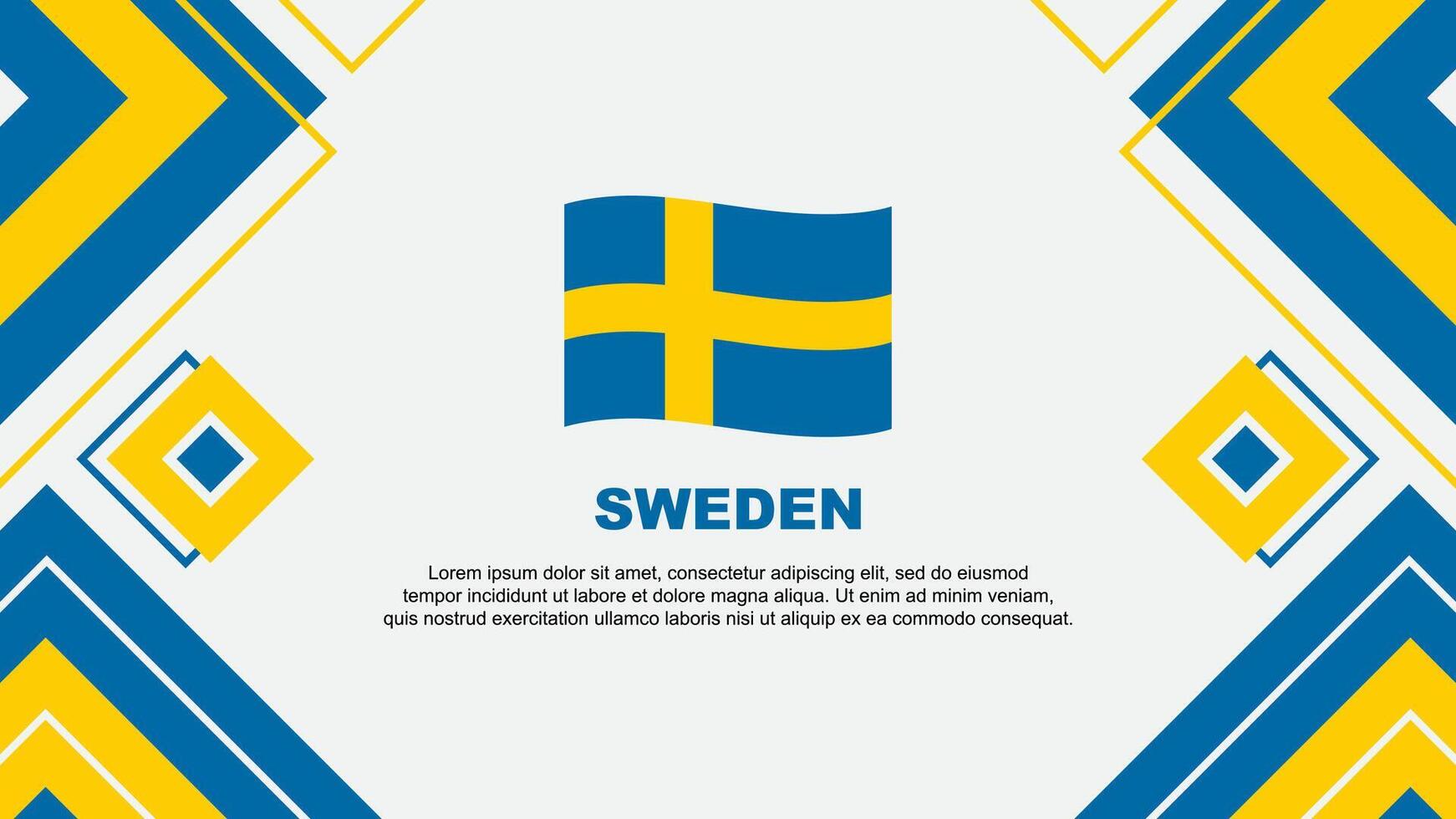 Schweden Flagge abstrakt Hintergrund Design Vorlage. Schweden Unabhängigkeit Tag Banner Hintergrund Vektor Illustration. Schweden Hintergrund