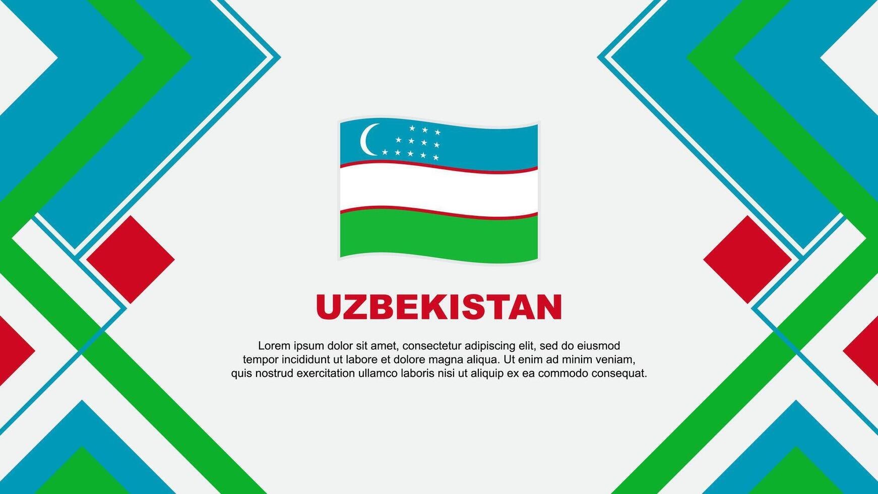 Usbekistan Flagge abstrakt Hintergrund Design Vorlage. Usbekistan Unabhängigkeit Tag Banner Hintergrund Vektor Illustration. Usbekistan Banner