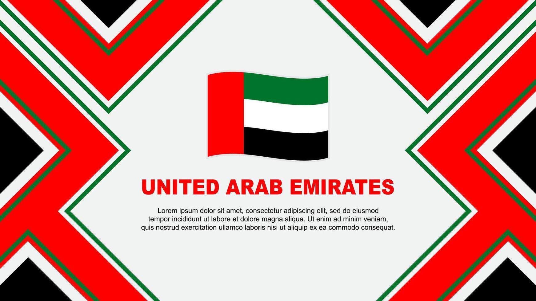 vereinigt arabisch Emirate Flagge abstrakt Hintergrund Design Vorlage. vereinigt arabisch Emirate Unabhängigkeit Tag Banner Hintergrund Vektor Illustration. Vektor